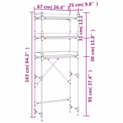 vidaXL Washing Machine Shelf Laundry Room Cabinet Toilet Rack Engineered Wood - grey sonoma