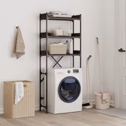 vidaXL Washing Machine Shelf Laundry Room Cabinet Toilet Rack Engineered Wood - brown oak