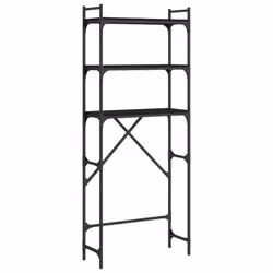 vidaXL Washing Machine Shelf Laundry Room Cabinet Sonoma Oak Engineered Wood - black