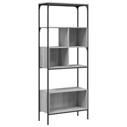 vidaXL Bookcase 5-Tier Bookshelf Storage Rack Side Cabinet Engineered Wood - grey sonoma