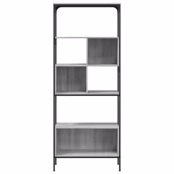 vidaXL Bookcase 5-Tier Bookshelf Storage Rack Side Cabinet Engineered Wood - grey sonoma - Additional view 4