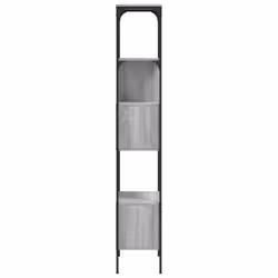 vidaXL Bookcase 5-Tier Bookshelf Storage Rack Side Cabinet Engineered Wood - grey sonoma - Additional view 5