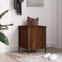 vidaXL Storage Bench Hallway Shoe Bench Chair Storage Box Engineered Wood - brown oak, 40 x 42.5 x 50 cm