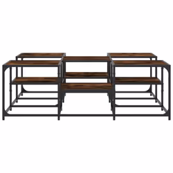 vidaXL Coffee Table Hallway Tea Side End Table Sofa Table Engineered Wood - smoked oak, 121 x 121 x 40 cm - Additional view 4