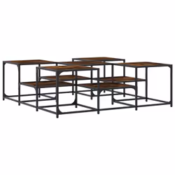 vidaXL Coffee Table Hallway Tea Side End Table Sofa Table Engineered Wood - smoked oak, 121 x 121 x 40 cm - Additional view 6
