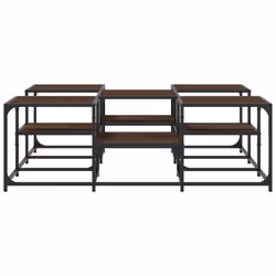 vidaXL Coffee Table Hallway Tea Side End Table Sofa Table Engineered Wood - brown oak, 121 x 121 x 40 cm - Additional view 4