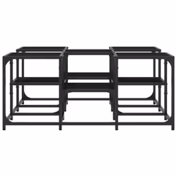 vidaXL Coffee Table Hallway Tea Side End Table Sofa Table Engineered Wood - black, 91 x 91 x 40 cm - Additional view 4