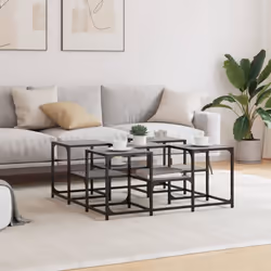vidaXL Coffee Table Hallway Tea Side End Table Sofa Table Engineered Wood - grey sonoma, 91 x 91 x 40 cm - Additional view 2