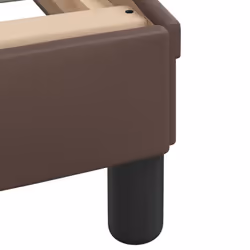 vidaXL Bed Frame with Headboard Bed Black and White 120x200 cm Faux Leather - brown, 80 x 200 cm - Additional view 8
