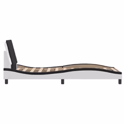 vidaXL Bed Frame with Headboard Bed Base Bedstead White 80x200 cm Faux Leather - white and black, 80 x 200 cm - Additional view 4