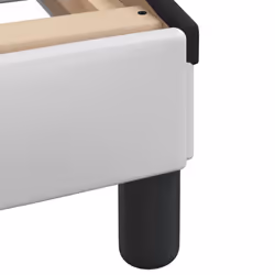 vidaXL Bed Frame with Headboard Bed Base Bedstead White 80x200 cm Faux Leather - white and black, 80 x 200 cm - Additional view 8