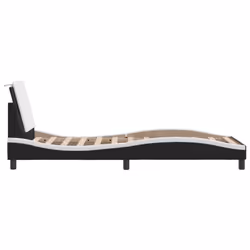 vidaXL Bed Frame with Headboard Bed Black and White 120x200 cm Faux Leather - black and white, 100 x 200 cm - Additional view 4