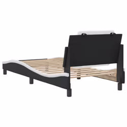 vidaXL Bed Frame with Headboard Bed Black and White 120x200 cm Faux Leather - black and white, 100 x 200 cm - Additional view 5