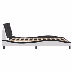 vidaXL Bed Frame with Headboard Bed Black and White 120x200 cm Faux Leather - white and black, 160 x 200 cm - Additional view 4