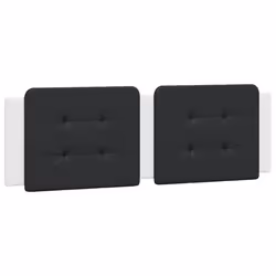 vidaXL Bed Frame with Headboard Bed Black and White 120x200 cm Faux Leather - white and black, 160 x 200 cm - Additional view 7