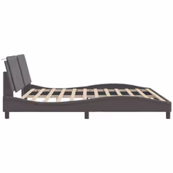 vidaXL Bed Frame with Headboard Bed Black and White 120x200 cm Faux Leather - grey, 200 x 200 cm - Additional view 4