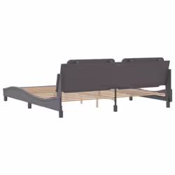 vidaXL Bed Frame with Headboard Bed Black and White 120x200 cm Faux Leather - grey, 200 x 200 cm - Additional view 5