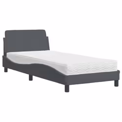 vidaXL Bed with Mattress Bed Base Home Mattress Foundation Bedstead Velvet - dark grey