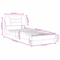 vidaXL Bed Frame with LED Lights Home Bed Base Brown 80x200 cm Faux Leather