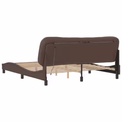 vidaXL Bed Frame with LED Lights Brown 180x200 cm Super King Faux Leather - Additional view 8