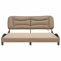 vidaXL Bed Frame with LED Lights Cappuccino 180x200 cm Super King Faux Leather - Additional view 5