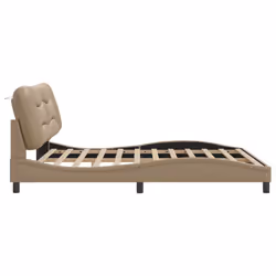 vidaXL Bed Frame with LED Lights Cappuccino 180x200 cm Super King Faux Leather - Additional view 7