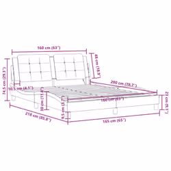 vidaXL Bed Frame with LED Lights Black 180x200 cm Super King Faux Leather - cappuccino, 160 x 200 cm