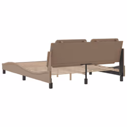 vidaXL Bed Frame with LED Lights Black 180x200 cm Super King Faux Leather - cappuccino, 160 x 200 cm - Additional view 8