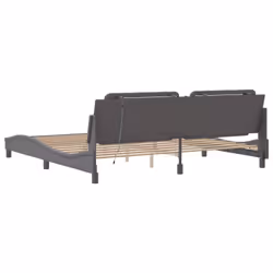 vidaXL Bed Frame with LED Lights Home Bed Base Black 200x200 cm Faux Leather - grey, 200 x 200 cm - Additional view 8