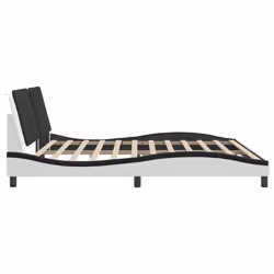 vidaXL Bed Frame with LED Lights Home Bed Base Black 200x200 cm Faux Leather - white and black, 200 x 200 cm - Additional view 7