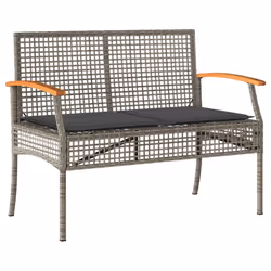 vidaXL Garden Dining Set 4 Piece with Cushions Outdoor Chair Grey Poly Rattan - Additional view 4
