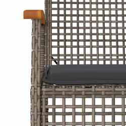 vidaXL Garden Dining Set 5 Piece with Cushions Outdoor Chair Grey Poly Rattan