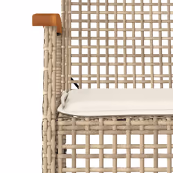vidaXL Garden Dining Set 5 Piece with Cushions Outdoor Chair Beige Poly Rattan - Additional view 2