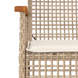 vidaXL Garden Dining Set 5 Piece with Cushions Outdoor Chair Beige Poly Rattan - Additional view 4