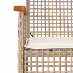 vidaXL Garden Dining Set with Cushions Outdoor Chair Bench Beige Poly Rattan - 4 piece
