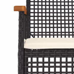 vidaXL Garden Dining Set 5 Piece with Cushions Outdoor Chair Black Poly Rattan - Additional view 4