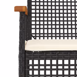 vidaXL Garden Dining Set 9 Piece with Cushions Outdoor Chair Black Poly Rattan - Additional view 4