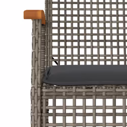 vidaXL Garden Dining Set 7 Piece with Cushions Outdoor Chair Grey Poly Rattan - Additional view 4
