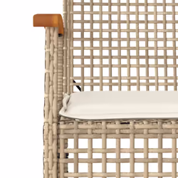 vidaXL Garden Dining Set 5 Piece with Cushions Outdoor Chair Beige Poly Rattan - Additional view 4