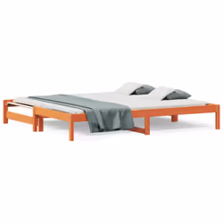 vidaXL Day Bed with Trundle Sofa Bed Couch Wax Brown 90x200 cm Solid Wood Pine - Additional view 4