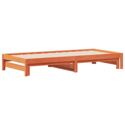 vidaXL Pull-out Day Bed Bedroom Guest Sofa Bed Daybed Couch Solid Wood Pine - 90 x 190 cm