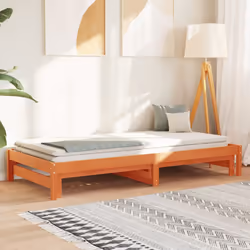 vidaXL Pull-out Day Bed Bedroom Guest Sofa Bed Daybed Couch Solid Wood Pine - 90 x 190 cm