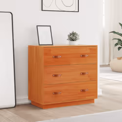 vidaXL Sideboard Cupboard Highboard Side Cabinet Wax Brown Solid Wood Pine