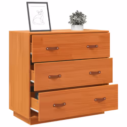 vidaXL Sideboard Cupboard Highboard Side Cabinet Wax Brown Solid Wood Pine - Additional view 4