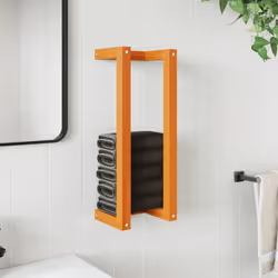 vidaXL Solid Wood Pine Towel Rack Wall-mounted Towel Hanger Holder Rack Shelf - 23 x 18 x 60 cm