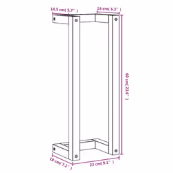 vidaXL Solid Wood Pine Towel Rack Wall-mounted Towel Hanger Holder Rack Shelf - 23 x 18 x 60 cm