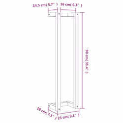 vidaXL Solid Wood Pine Towel Rack Wall-mounted Towel Hanger Holder Rack Shelf - 23 x 18 x 90 cm
