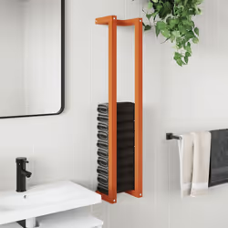 vidaXL Solid Wood Pine Towel Rack Wall-mounted Towel Hanger Holder Rack Shelf - 23 x 18 x 110 cm