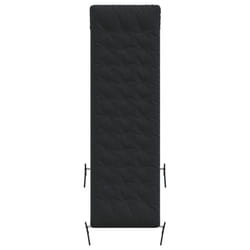vidaXL Sun Lounger Cushion Sunbed Cushion Seat Pad Pillow Faux Suede Leather - black