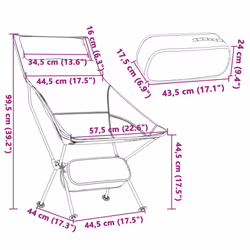vidaXL Foldable Camping Chairs Camp Chair 2 pcs Oxford Fabric and Aluminium - black and red